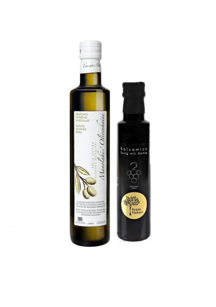 Probierpack Olivenöl 500 ml Flasche Balsamico Essig 250 ml